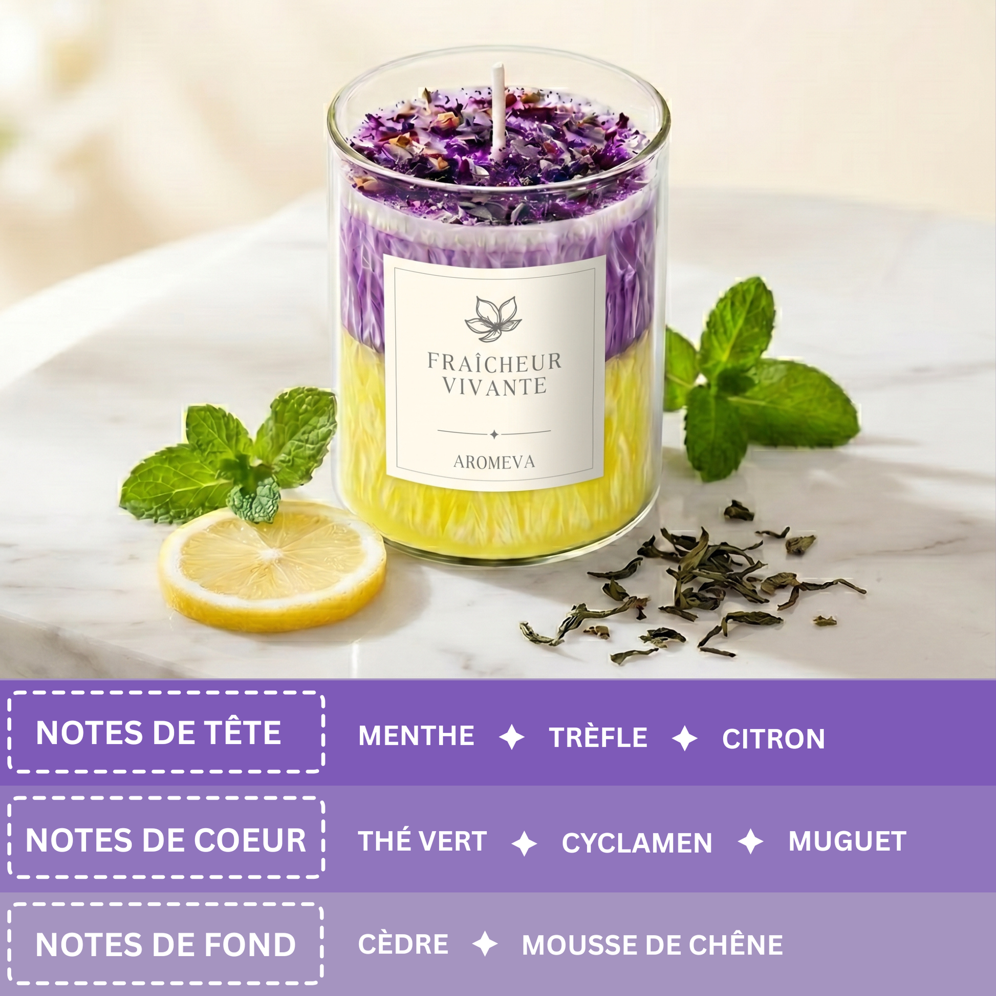 Bougie d'aromathérapie Fraîcheur Vivante — Aromeva