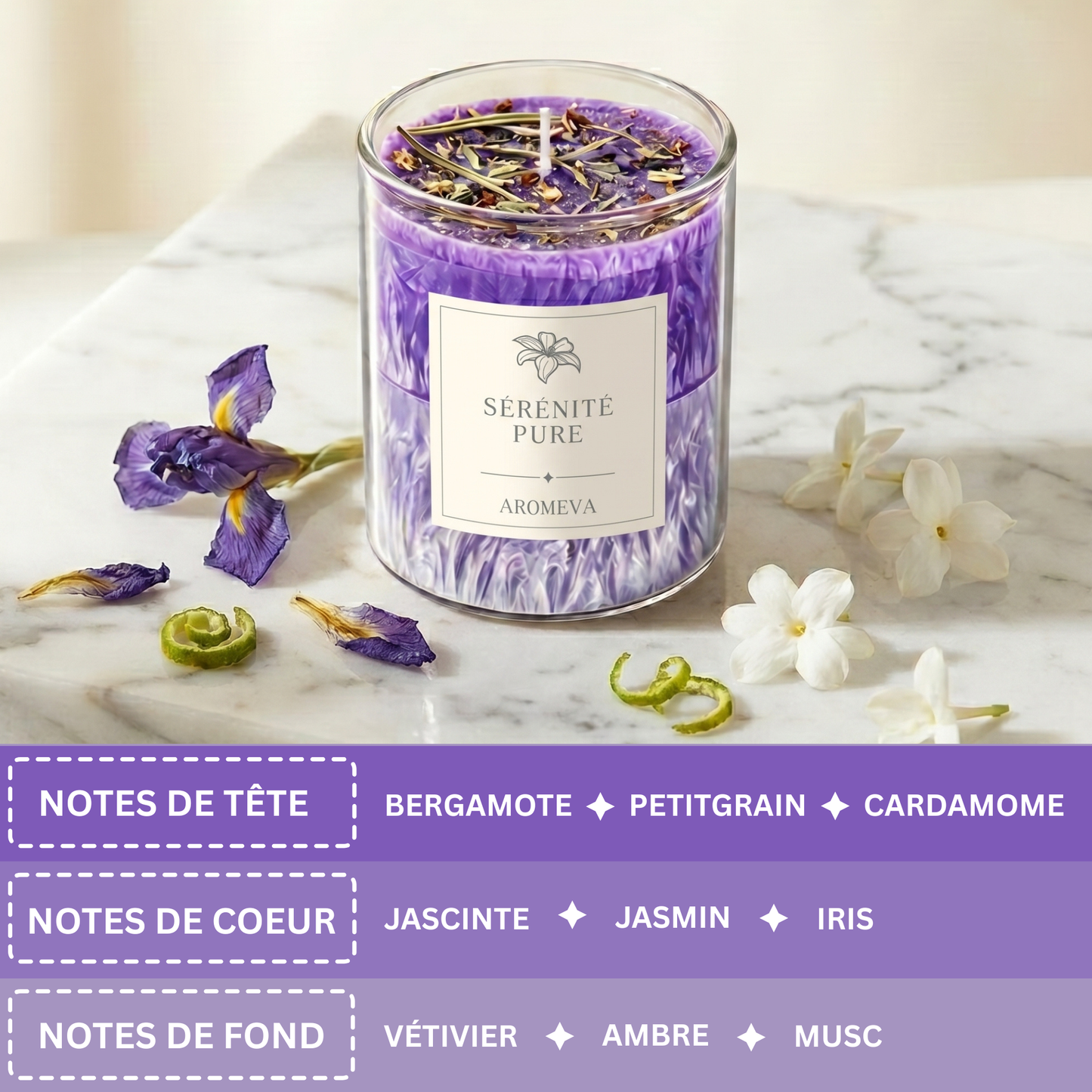 Bougie d'aromathérapie Sérénité Pure — Aromeva