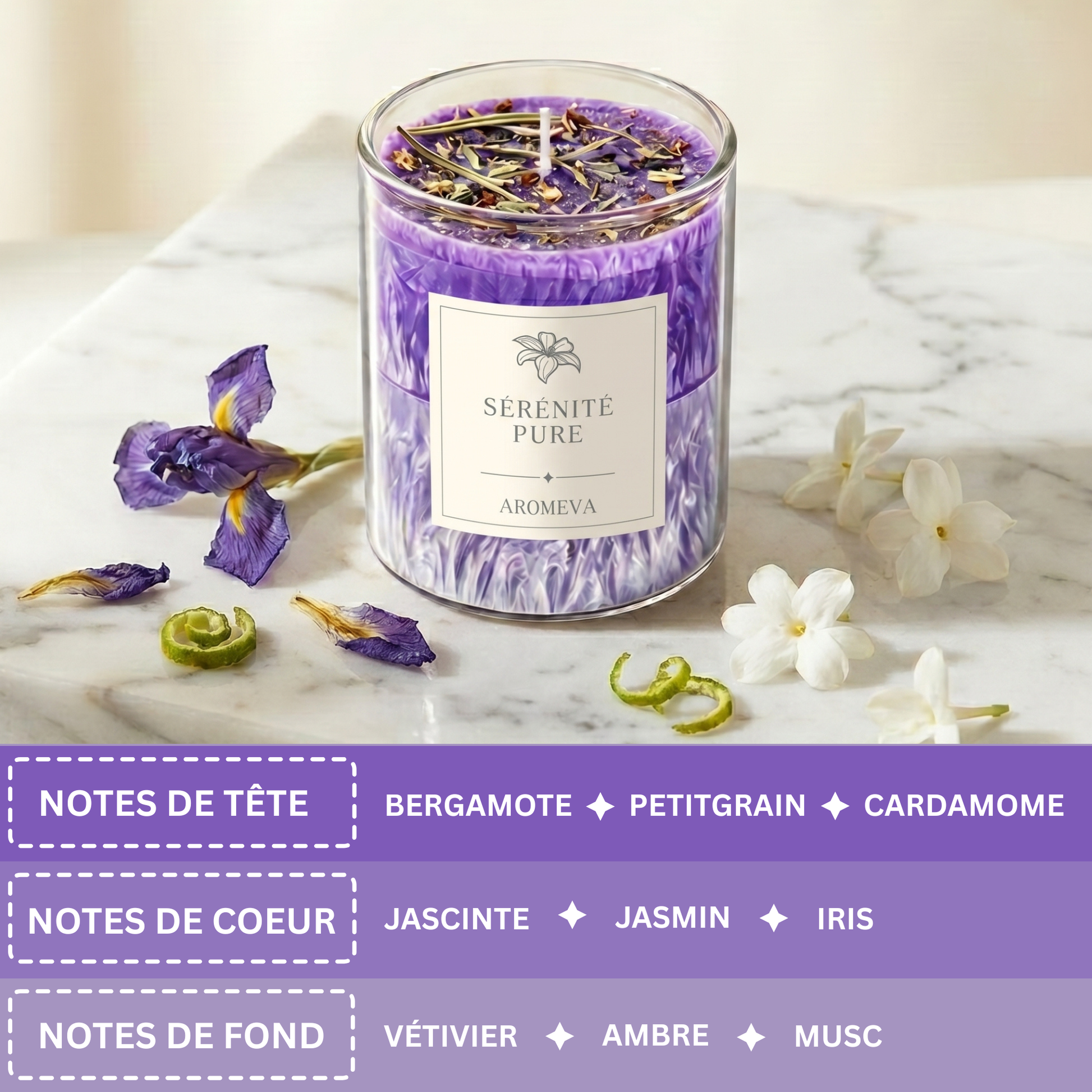 Bougie d'aromathérapie Sérénité Pure — Aromeva